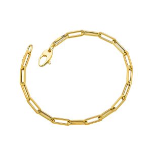 14KT YELLOW GOLD PAPERCLIP BRACELET 3.8MM