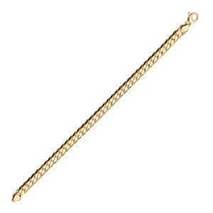 14KT YELLOW GOLD HOLLOW CURB LINK BRACELET 6.5MM