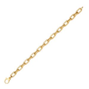 14KT YELLOW GOLD OVAL LINK 6.7MM WITH ALTERNATING TWIST LINK