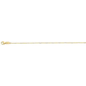 14KT YELLOW/WHITE GOLD CABLE CHAIN WITH WHITE BAR 1.0MM