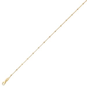 14KT YELLOW GOLD CURB 1.00MM WITH BEADS