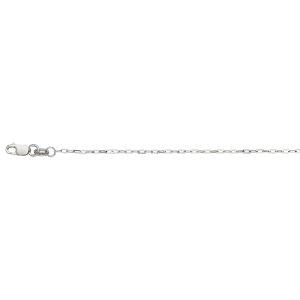 14KT WHITE GOLD FLAT LINK CHAIN 1.2MM