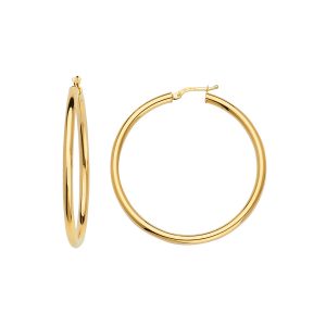 14KT YELLOW GOLD HOOPS 3MM TUBE