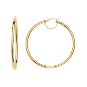 14KT YELLOW GOLD HOOPS 3MM TUBE