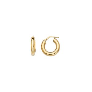 14KT YELLOW GOLD HOOPS 4MM TUBE