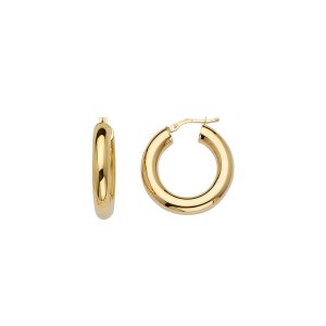14KT YELLOW GOLD HOOPS 5MM TUBE