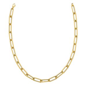 14KT YELLOW GOLD PAPERCLIP NECKLACE 8.5MM