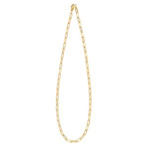 14KT YELLOW GOLD SOLID PAPERCLIP NECKLACE 3.8MM