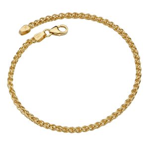 14KT YELLOW GOLD WHEAT BRACELET 2.5MM