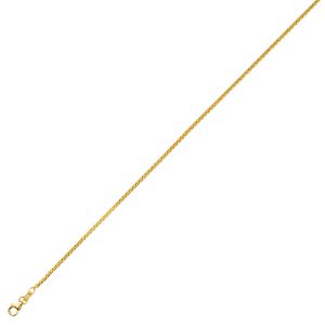 14KT YELLOW GOLD WHEAT CHAIN DIAMOND CUT 1.3MM