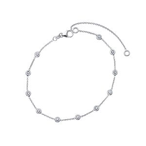 18KT DIAMOND-BY-THE-YARD BRACELET 3 POINTERS 11 BEZELS WHITE