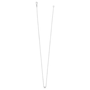 18KT DIAMOND-BY-THE-YARD (DBY) 10 POINTERS WHITE 1.3MM CABLE CHAIN WHITE BEZEL  0.10CTTW SOLITAIRE DIAMOND