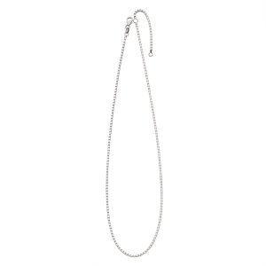 18KT WHITE GOLD BOX CHAIN 1.6MM  PLUS 2 INCH EXTENDER (RING AT 16 INCH)