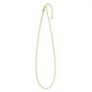 18KT YELLOW GOLD BOX CHAIN 1.6MM  PLUS 2 INCH EXTENDER