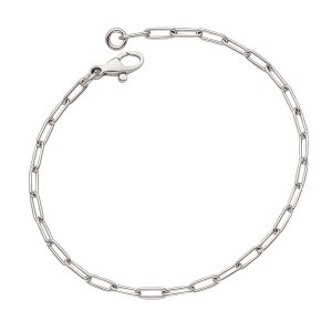 18KT WHITE GOLD PAPERCLIP BRACELET 2.5MM