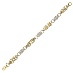 18KT YELLOW AND WHITE GOLD BRACELET WITH DIAMONDS 0.61CTTW