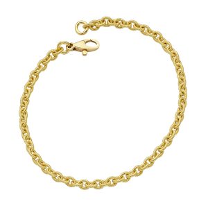 18KT YELLOW GOLD TEXTURED OVAL LINK 3.5MM