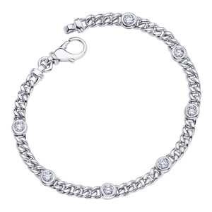 18KT WHITE  GOLD CURB BRACELET 4.5MM