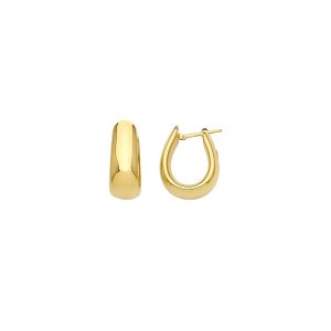 18KT YELLOW GOLD HOOP EARRINGS 7.3MM-8.7MM