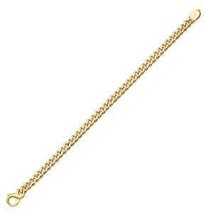 18KT YELLOW GOLD SOLID CUBAN CURB BRACELET 5.5MM