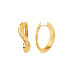 18KT YELLOW GOLD HOOP EARRING SATIN FINISH 5.0MM