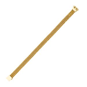 18KT YELLOW GOLD MESH FLAT BRACELET 8.2MM