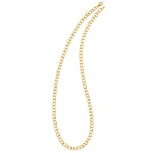 18KT YELLOW GOLD  OVAL LINK NECKLACE 6.5MM