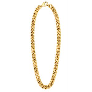 18KT YELLOW GOLD ROUND CURB NECKLACE 12.0MM 24"
