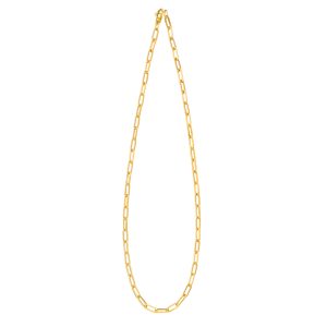 18KT YELLOW GOLD SOLID PAPERCLIP NECKLACE 3.8MM
