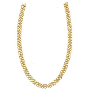 18KT YELLOW GOLD MESH 10.0MM TEXTURED LINKS 16.5 INCHES