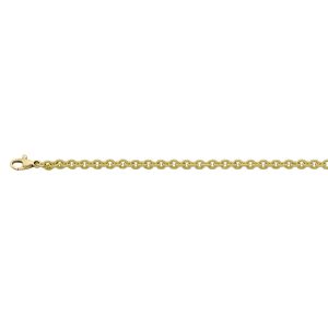 18KT YELLOW GOLD TEXTURED OVAL LINK 3.5MM