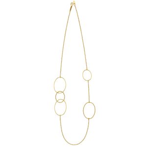 18KT YELLOW GOLD DIAMOND CUT ROLO LINK 1.7MM WITH MIXED POLISHED/TEXTURED OVALS LINKS