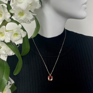 RED ENAMEL PENDANT 12.2MM