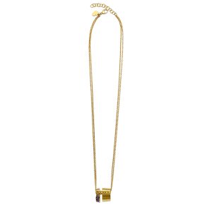 18KT YELLOW GOLD NECKLACE 2 STRAND 1.3MM 16.5 INCHES WITH 1.25 INCH EXTENSION