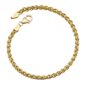 18KT YELLOW GOLD WHEAT BRACELET 3.3MM